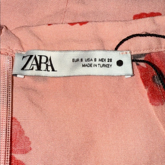 Zara Pink Floral Midi Skirt - Size Small - Picture 6 of 6